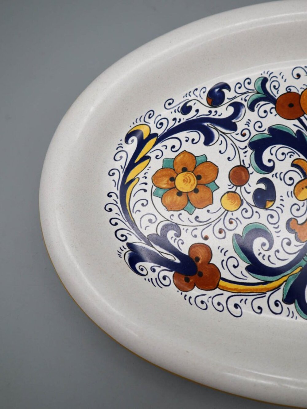 Nova Deruta Italian Art Pottery Serving Platter Dish Ricco Deruta Style 10"L - Picture 2 of 5
